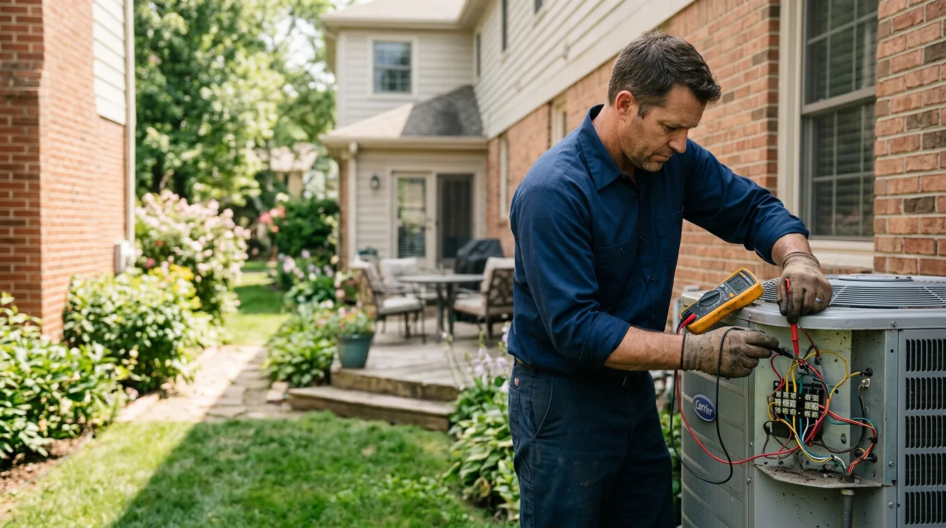 HVAC technician working near Odessa, MO